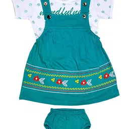 BAESD Girls Printed Pinafore Pure Cotton Dress With T-shirt & Brief-picture-28