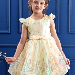 Mark & Mia Girls Floral Printed Cap Sleeves Fit and Flare Dress-image-94