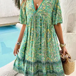 StyleCast x Revolte Floral Print A-Line Dress-picture-15