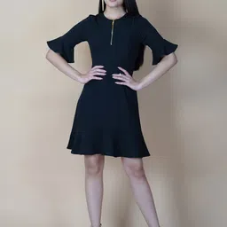 RAASSIO Crepe A-Line Dress-picture-17