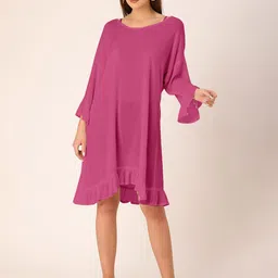 DressBerry V-Neck Crepe A-Line Dress-image-92