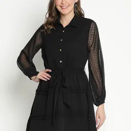 DRAAX Fashions Black Shirt Dress-picture-36