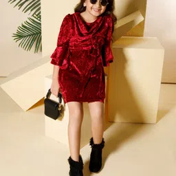 Peppermint Girls Bell Sleeves A-Line Dress-image-39