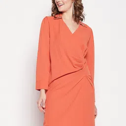 CAMLA Shirt Collar Asymmetric Wrap Dress-picture-28