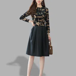 JC Collection Black & Yellow Dress-image-47