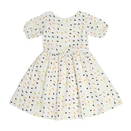 ruviero White Crepe Umbrella Printed Dress-picture-14