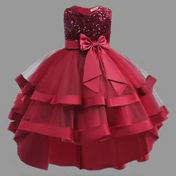 INCLUD Girls Embellished Sleeveless Layered Bow Maxi Dress-picture-18