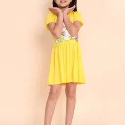 YK Girls Graphic Printed Fit & Flare Dress-image-15