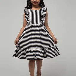 BAESD Girls Striped Crepe Fit & Flare Dress-picture-29