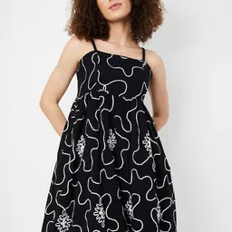 max Women Cotton Printed Fit & Flare Dress-image-55