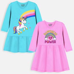 YK X Trampoline Girls Pack of 2 Printed A-Line Dress-picture-44