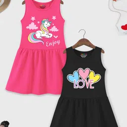 YK X Trampoline Pack Of 2 Printed Cotton Fit & Flare Dress-picture-24