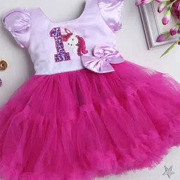 Pink Chick Girls Embellished Satin Fit & Flare Tulle Dress-picture-55