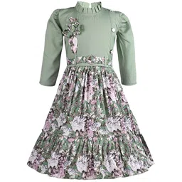 Wish Karo Floral Print Satin Fit & Flare Dress-picture-1