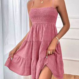 StyleCast Women Pink Shoulder Straps Sleeveless Fit & Flare Dress-picture-29