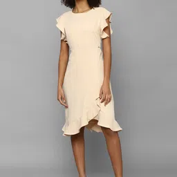 allen solly woman Allen Solly Flutter Sleeves Ruffled Detailed Bodycon Dress-picture-6