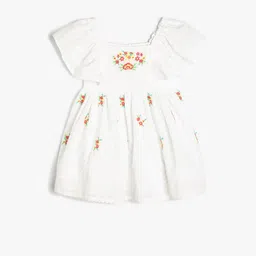 Koton Floral Flutter Sleeve Fit & Flare Dress-picture-15