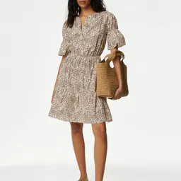 Marks & Spencer Bell Sleeve Fit & Flare Tiered Dress-picture-41