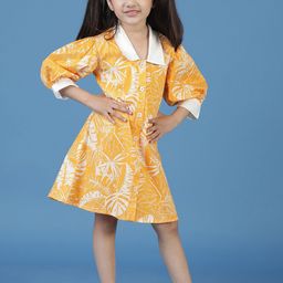TALES & STORIES Girls Floral Printed Cotton A-Line Dress-picture-38