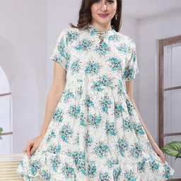 EASY MOM Women Floral Printed Fit & Flare Dress-picture-12