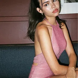 LULU & SKY Embellished Halter Neck Sleeveless Bodycon Dress image 1