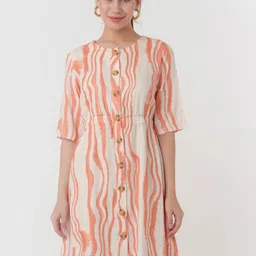 Zink London Abstract Printed A Line Dress image 1