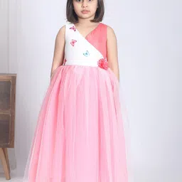 Toy Balloon kids Girls Conversational Printed V-Neck Applique Net Tulle Gown-picture-18