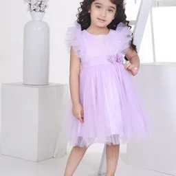 Peppermint Girls Flutter Sleeve Net Fit & Flare Dress-picture-25