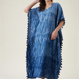 The Kaftan Company Navy Blue Printed Maxi Nightdress-picture-21