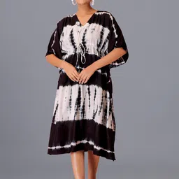 HANDICRAFT PALACE Tie & Dyed Kaftan Nightdress-picture-22