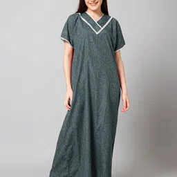 Winza Designer Striped Pure Cotton Maxi Nightdress-picture-14