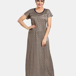 Be You Floral Printed Satin Maternity Maxi Nightdress-picture-36