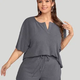 Herryqeal Women Round Neck Short Sleeves T-shirt Nightdress-image-7