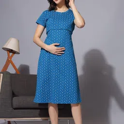 9shines Label Floral Printed Pure Cotton Maternity Nightdress-picture-23