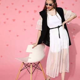 Athena Women Classic White Solid Sheer Dress-picture-45
