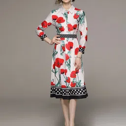 JC Collection Floral Print Shirt Dress-image-84