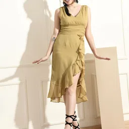 PRETTY LOVING THING Fit and Flare Midi Dress-image-89