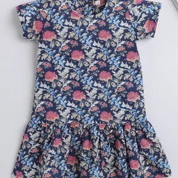 The Magic Wand Girls Floral Printed Cotton Drop-Waist Dress-image-77
