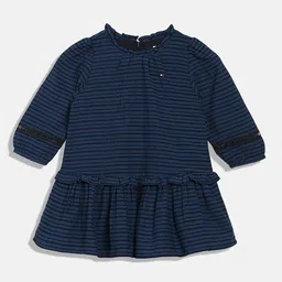 Tommy Hilfiger Girls Striped Gathered Cotton  Drop-Waist Dress-picture-42