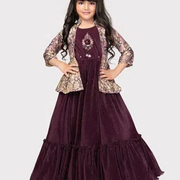 BETTY Girls Embellished Round Neck Tiered Maxi Dress-picture-36