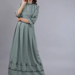 Tokyo Talkies Women Green Printed Maxi Dress-picture-28