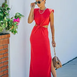 StyleCast Red Sleeveless Cut Out Maxi Dress image 1