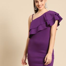DODO & MOA Purple Scuba Bodycon Dress-picture-30