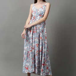 SHOWOFF Women Floral Printed Tiered Crepe Maxi Dress-picture-14