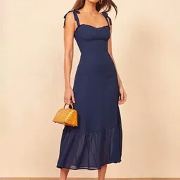 LULU & SKY Women Sweetheart Neck  Polyester A-Line Midi Dress-picture-24
