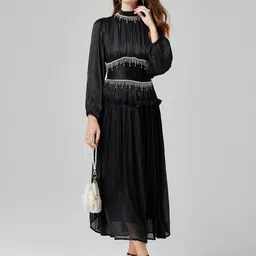 JC Collection Embellished Puff Sleeve Fit & Flare Maxi Dress image 1
