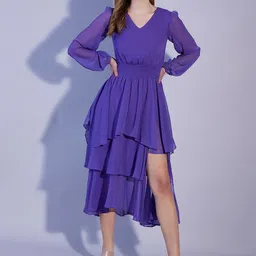 Freehand by The Indian Garage Co V-Neck Bell Sleeve Fit & Flare Midi Dress-picture-42