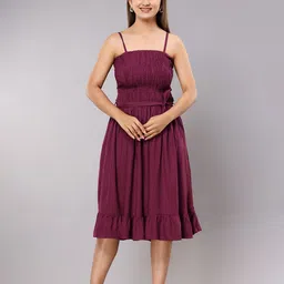 Shedika Shoulder Straps Smocked Fit & Flare Dress-picture-19
