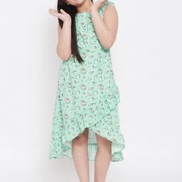 Stylo Bug Blue Floral Crepe A-Line Midi Dress-picture-52