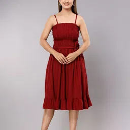Shedika Shoulder Straps Smocked Fit & Flare Dress-picture-39